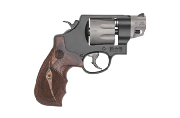 Image of Smith &amp; Wesson 327 Revolver, .357 Magnum, 2in barrel, scandium alloy frame, Ahrens wood cocobolo grip, revolving chamber, orange ramp front, fixed notch rear, 8 round magazine, SW-327-2-FRRMPG