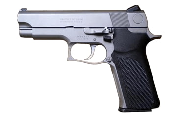 Image of Smith &amp; Wesson 4576 Pistol, .45 ACP, 4.25in barrel, stainless steel frame, straight backstrap wrap-around grip, recoil operated semi-automatic, 3-dot fixed, 8 round magazine, SW-4576-1-FRRMPG