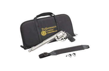 Image of Smith &amp; Wesson 500 Revolver, .500 S&amp;W Magnum, 10.5in barrel, stainless steel frame, Hogue Sorbothane grip, revolving chamber, orange ramp front, adustable rear, 5 round magazine, SW-500-3-FRRMPG