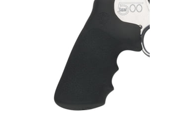 Image of Smith &amp; Wesson 500 Revolver, .500 S&amp;W Magnum, 4in barrel, stainless steel frame, Hogue Sorbothane grip, revolving chamber, red ramp front, adj. black rear, 5 round magazine, SW-500-1-FRRMPG
