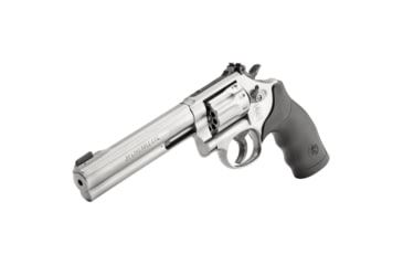 Image of Smith &amp; Wesson 617 Revolver, .22 Long Rifle, 6in barrel, stainless steel frame, Hogue rubber grip, revolving chamber, pinned patridge front, adj. black rear, 6 round magazine, SW-617-2-FRRMPG