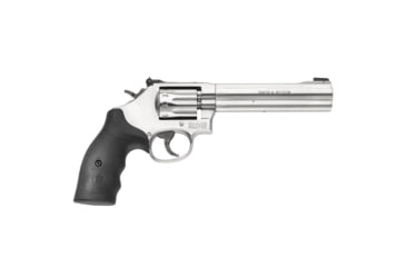 Image of Smith &amp; Wesson 617 Revolver, .22 Long Rifle, 6in barrel, stainless steel frame, Hogue rubber grip, revolving chamber, pinned patridge front, adj. black rear, 6 round magazine, SW-617-2-FRRMPG