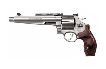 Image of Smith &amp; Wesson 629 Revolver, .44 Remington Magnum, 7.5in barrel, stainless steel frame, rosewood laminate grip, revolving chamber, adj. orange ramp front, adj. blade rear, 6 round magazine, SW-629-4-FRRMPG