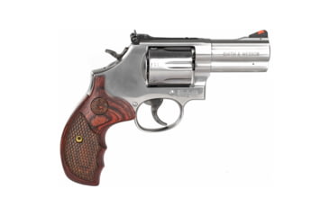 Image of Smith &amp; Wesson 686 Deluxe Revolver, .357 Magnum/.38 Special, 3in Barrel, L Frame, Adjustable, Stainless Frame, Wood Grip, 7 Round Cylinder, 150713