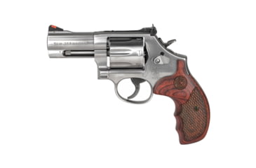 Image of Smith &amp; Wesson 686 Deluxe Revolver, .357 Magnum/.38 Special, 3in Barrel, L Frame, Adjustable, Stainless Frame, Wood Grip, 7 Round Cylinder, 150713