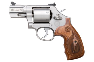Image of Smith &amp; Wesson 686 Performance Center Revolver, .357 Magnum/.38 Special, 2.5in Barrel, K Frame, Adjustable, Stainless Frame, Wood Grip, 7 Round Cylinder, 170346