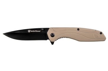 Image of Smith &amp; Wesson Assisted Flipper Knife 3.5in, Flat Dark Earth 1084312
