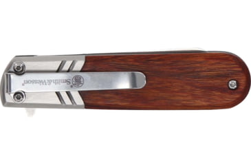 Image of Smith &amp; Wesson Executive Spring Assist Barlow, Wood Handle, Blister, 1160818