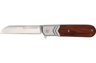 Image of Smith &amp; Wesson Executive Spring Assist Barlow, Wood Handle, Blister, 1160818
