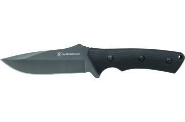 Image of Smith &amp; Wesson Full Tang Drop Point Fixed Blade Knife, Black / Silver, Medium SWF1LCP
