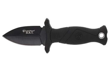 Image of Smith &amp; Wesson HRT Boot/Neck Fixed Blade Knife w/Sheath, 2in, Stainless Steel, Rubber Overmolded Handle, 1160815