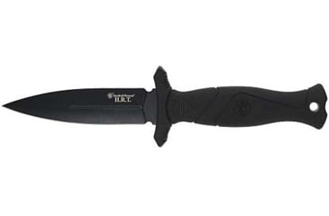 Image of Smith &amp; Wesson HRT Boot/Neck Fixed Blade Knife w/Sheath, 4in, Stainless Steel, Rubber Overmolded Handle, 1160816