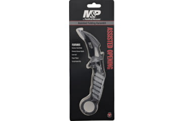 Image of Smith &amp; Wesson Karambit Folding Knife, 5in Closed, 3in Black Oxide Coated Stainless Karambit Blade, Black Polymer Handle, 1200649