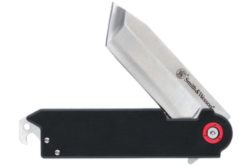 Image of Smith and Wesson Knives Big Benji Folding Knife, 3.5in, 8Cr Stainless Steel, Tanto Plain Blade, Black Handle, 1193144