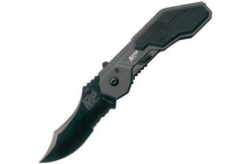 Image of Smith &amp; Wesson Military Police Magic, Tan &amp; Black Handle, Blk. Bld., Combo SWMP1BSD