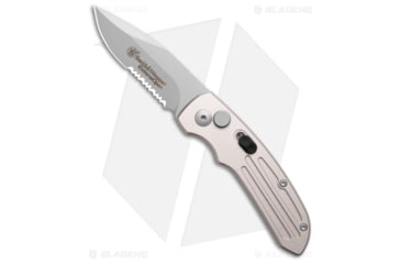 Image of Smith &amp; Wesson Mini Extreme Ops Automatic Folding Knife, 2.50in, 440 Stainless Steel, Drop Point Blade, Aluminum Gray Handle, SW40S, Gray/Gray, 6.125in, BHQ-194660