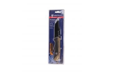Image of Smith &amp; Wesson S&amp;w Knife Black/fde Spring Ast 3.5'' Black Blade Rub/alum