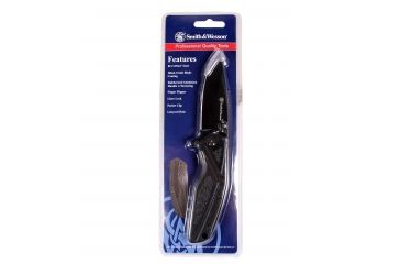 Image of Smith &amp; Wesson S&amp;w Knife Black Rubber 3'' Blk Oxide Blade W/pocket Clip