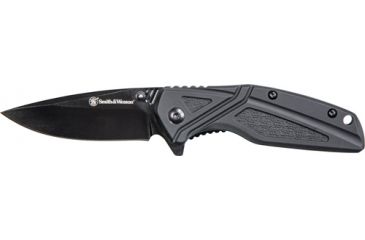 Image of Smith &amp; Wesson S&amp;w Knife Black Rubber 3'' Blk Oxide Blade W/pocket Clip