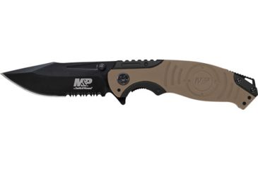 Image of Smith &amp; Wesson S&amp;w Knife M&amp;p Index Flipper 3.5'' Black/desert Tan Clip Pt