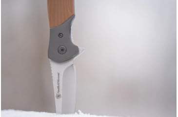 Image of Smith &amp; Wesson Stave Folding Knife, 3.25in, 8Cr13MoV Stainless Steel Blade, 4.4in, Micarta Handle, 1122569