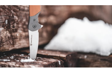 Image of Smith &amp; Wesson Stave Folding Knife, 3.25in, 8Cr13MoV Stainless Steel Blade, 4.4in, Micarta Handle, 1122569