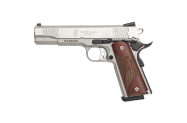 Image of Smith &amp; Wesson SW1911 E Series Pistol, .45 ACP, 5in barrel, matte black stainless steel frame, checkered laminate grip, recoil operated semi-automatic, 3-dot tritium, 8 round magazine, SW-SW1911 ES-1-FRRMPG