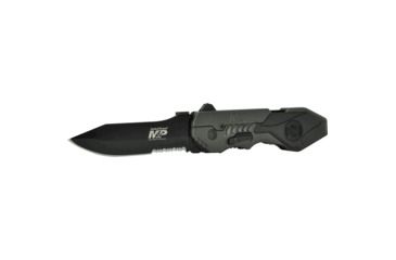 Image of Smith &amp; Wesson M&amp;p 2nd Generation MAGIC Assisted Folding Knife, 3.6in Partially Serrated Black Blade, Black Handle, Clam Pack, SWMP4LSCP