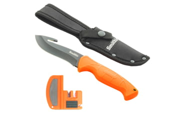 Image of Smiths Edgesport Fixed Blade Gut Hook Combo Knife, 4 in, Blaze Orange, SP-51235