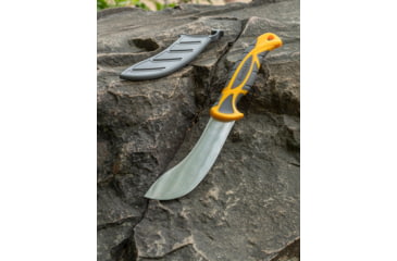 Image of Smiths EdgeSport Skinning Knife, 6in, 400 Stainless Steel, Corrosion-Resistant, Skinner Blade, TPE Handle, Orange/Gray, SP-51060