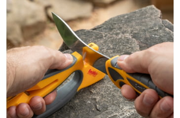 Image of Smiths EdgeSport Skinning Knife, 6in, 400 Stainless Steel, Corrosion-Resistant, Skinner Blade, TPE Handle, Orange/Gray, SP-51060