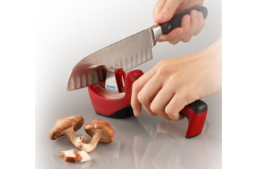 Image of Smiths Gourmet Santoku / Asian Knife Pull-Thru Sharpener, Red/Black, SP-50024