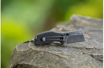 Image of Smiths Lil Choncho Folding Knife, 2.2in, 400 Stainless Steel, Black Stonewash, Cleaver Blade, G10 Handle, Black, SP-51126