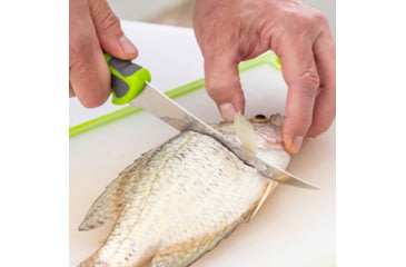 Image of Smiths Mr. Crappie 6 in Curved Slab-Sticker Fillet Knife w/Breathable Sleeve, Green, SP-51208
