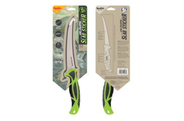 Image of Smiths Mr. Crappie 6 in Curved Slab-Sticker Fillet Knife w/Breathable Sleeve, Green, SP-51208