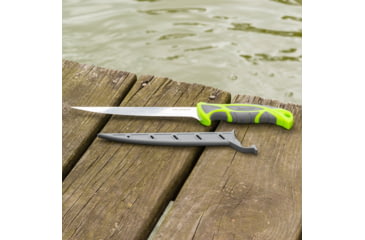 Image of Smiths Mr. Crappie 7 in Slab-Sticker Fillet Knife, Steel, Green, SP-51209