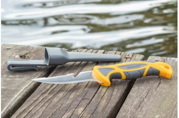 Image of Smiths RegalRiver BaitBreaker Knife, 4in, 400 Stainless Steel, Standard Blade, TPE Handle, Orange/Gray, SP-51054
