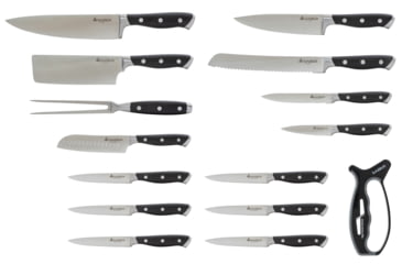 Image of Smiths Saber Knife Set w/ Sharpener - 16 Pcs, Black, SP-50978