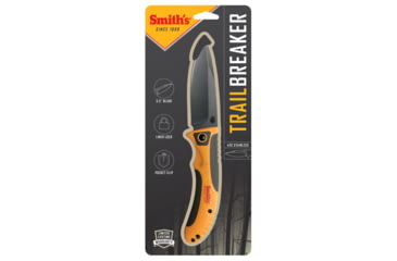Image of Smiths Trail Breaker Folding Knife, 3.5in, 420 Stainless Steel, Black, Drop Point Blade, Orange/Gray, SP-51005