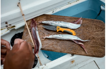 Image of Smiths Trail Breaker Folding Knife, 3.5in, 420 Stainless Steel, Black, Drop Point Blade, Orange/Gray, SP-51005