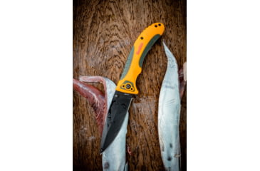 Image of Smiths Trail Breaker Folding Knife, 3.5in, 420 Stainless Steel, Black, Drop Point Blade, Orange/Gray, SP-51005