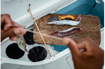 Image of Smiths Trail Breaker Folding Knife, 3.5in, 420 Stainless Steel, Black, Drop Point Blade, Orange/Gray, SP-51005