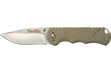 Image of Smiths X-Trainer Folding Knife, 2.97in, 420 Stainless Steel, Satin, Drop Point Blade, G10 Handle, Desert Tan, 50989
