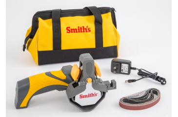 Image of Smiths Cordless Knife/Tool Sharpener, Coarse Ceramic, Fine, Gray/Yellow, Medium, 50969