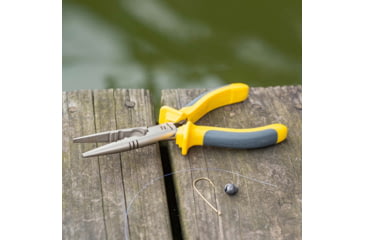 Image of Smiths Mr Crappie Fishing Combo Fixed Blade Knife Set, 6in, 400 Series Stainless Steel Blade, Plain Edge, Fillet Blade, TPE, Yellow/Gray Handle, SP-51232