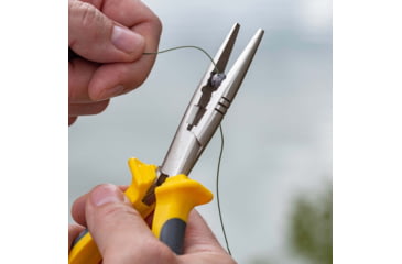 Image of Smiths Mr Crappie Fishing Combo Fixed Blade Knife Set, 6in, 400 Series Stainless Steel Blade, Plain Edge, Fillet Blade, TPE, Yellow/Gray Handle, SP-51232