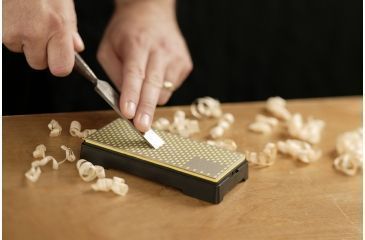 Image of Smiths 6in. X 2.5in. Diamond Bench Stone, Coarse, Black/Metallic/Yellow SP-DBSC