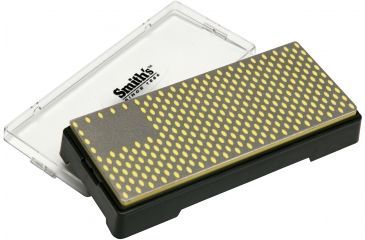 Image of Smiths 6in. X 2.5in. Diamond Bench Stone, Coarse, Black/Metallic/Yellow SP-DBSC