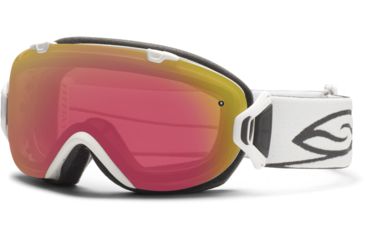 Image of Smith Optics I/OS Snow Goggles - White Frame w/ Photochromic Red Sensor and Green Sol X Lens IS7PRZWT12