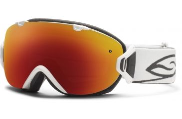 Image of Smith Optics I/OS Snow Goggles - White Frame w/ Red Sol X and Blue Sensor Lens IS7DXWT12